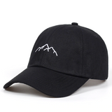 Mountain Black Strapback Hat