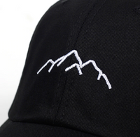 Mountain Black Strapback Hat