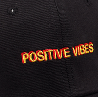 Positive Vibes Black Strapback Hat