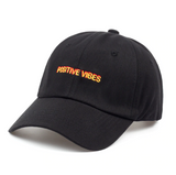 Positive Vibes Black Strapback Hat